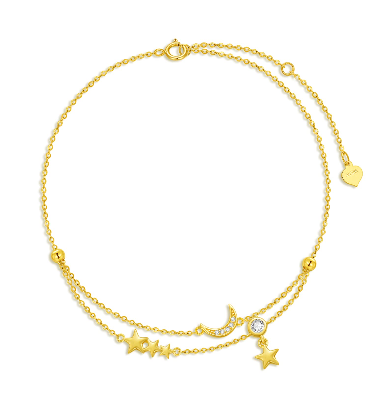 Choosing the Right Jewelry: A Closer Look at SISGEM 14K Real Gold Star/Moon Anklets